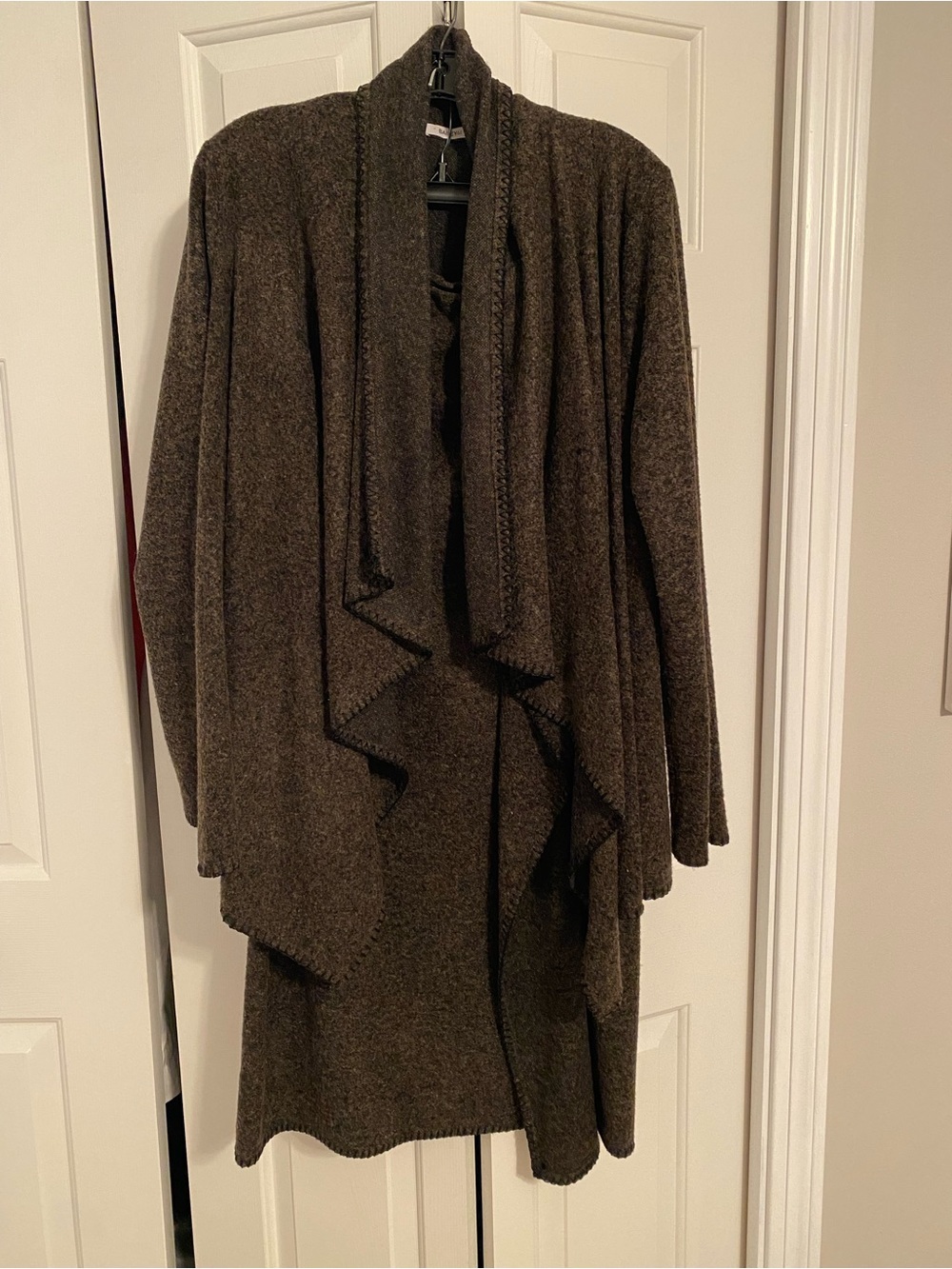 Bailey 44 Dark Brown Draped Open-Front Cardigan